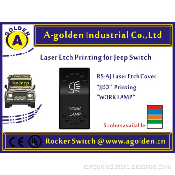Carling Style LED Rocker Switch T85 15A Waterproof Cover "J" type Laser WORK LAMP writing